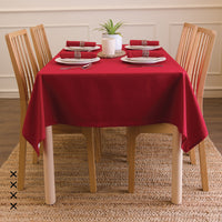 Cotton Deep Red Table Cloth (Pack of 1)