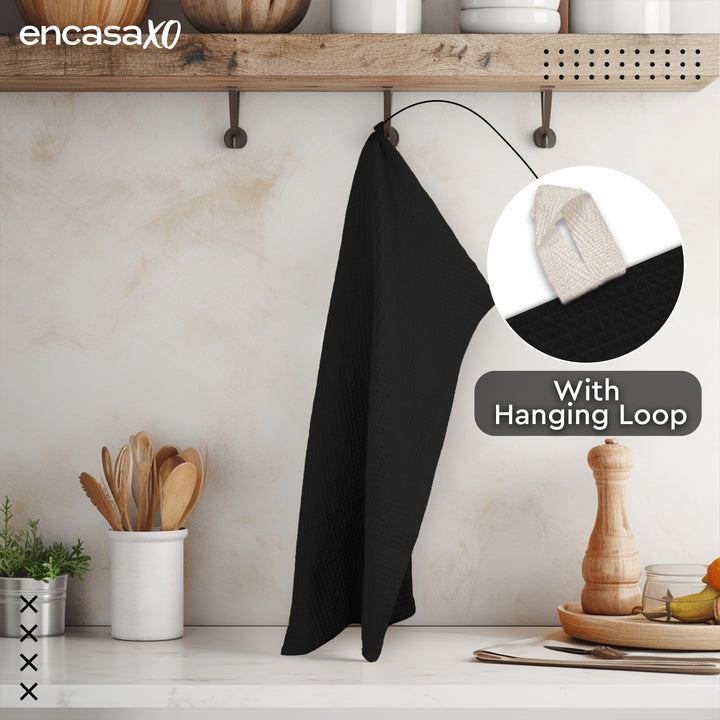 Cotton Black Kitchen Towel (Pack of 4)