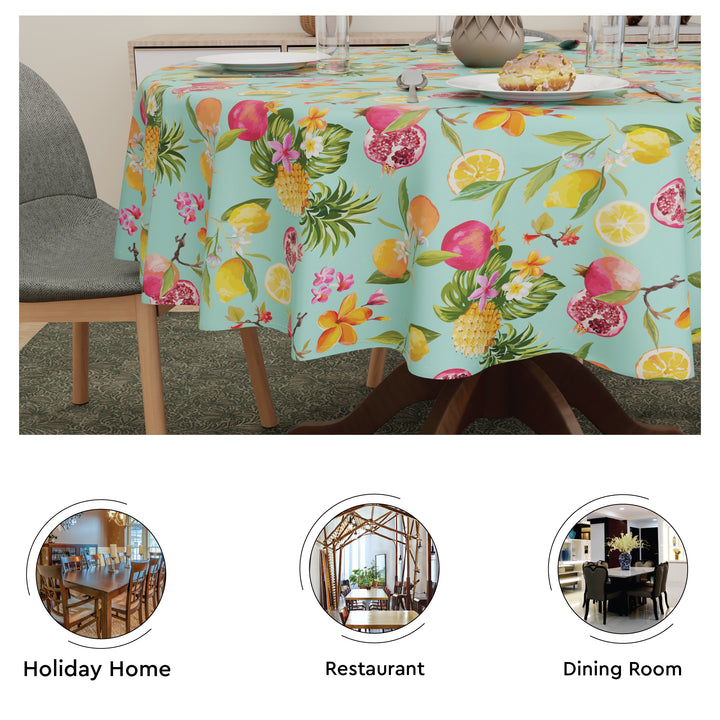 Polyester Pineapple Table Cloth (Pack of 1)