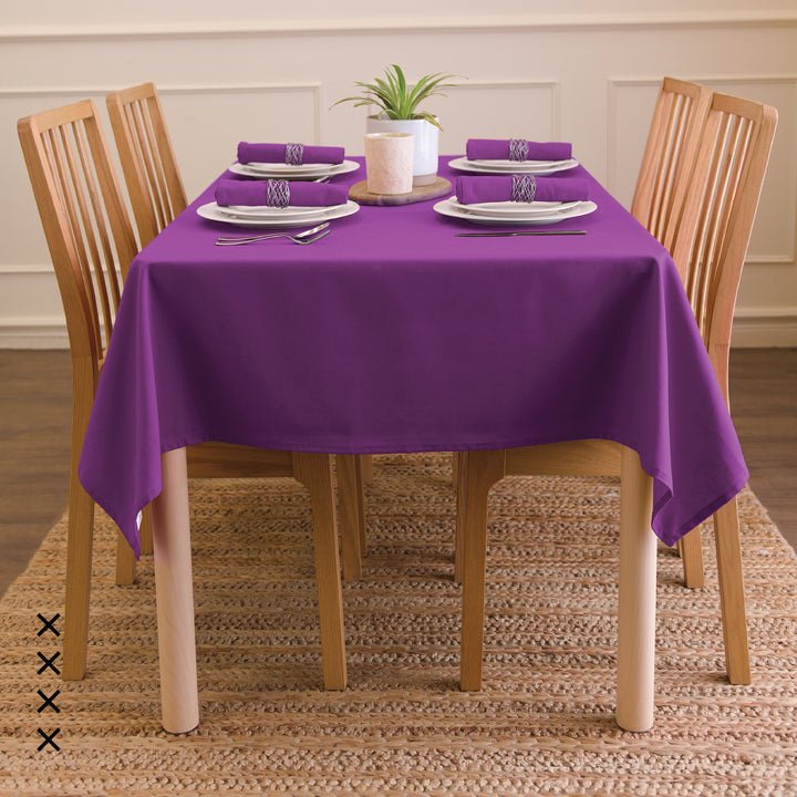 Cotton Purple Table Cloth (Pack of 1)