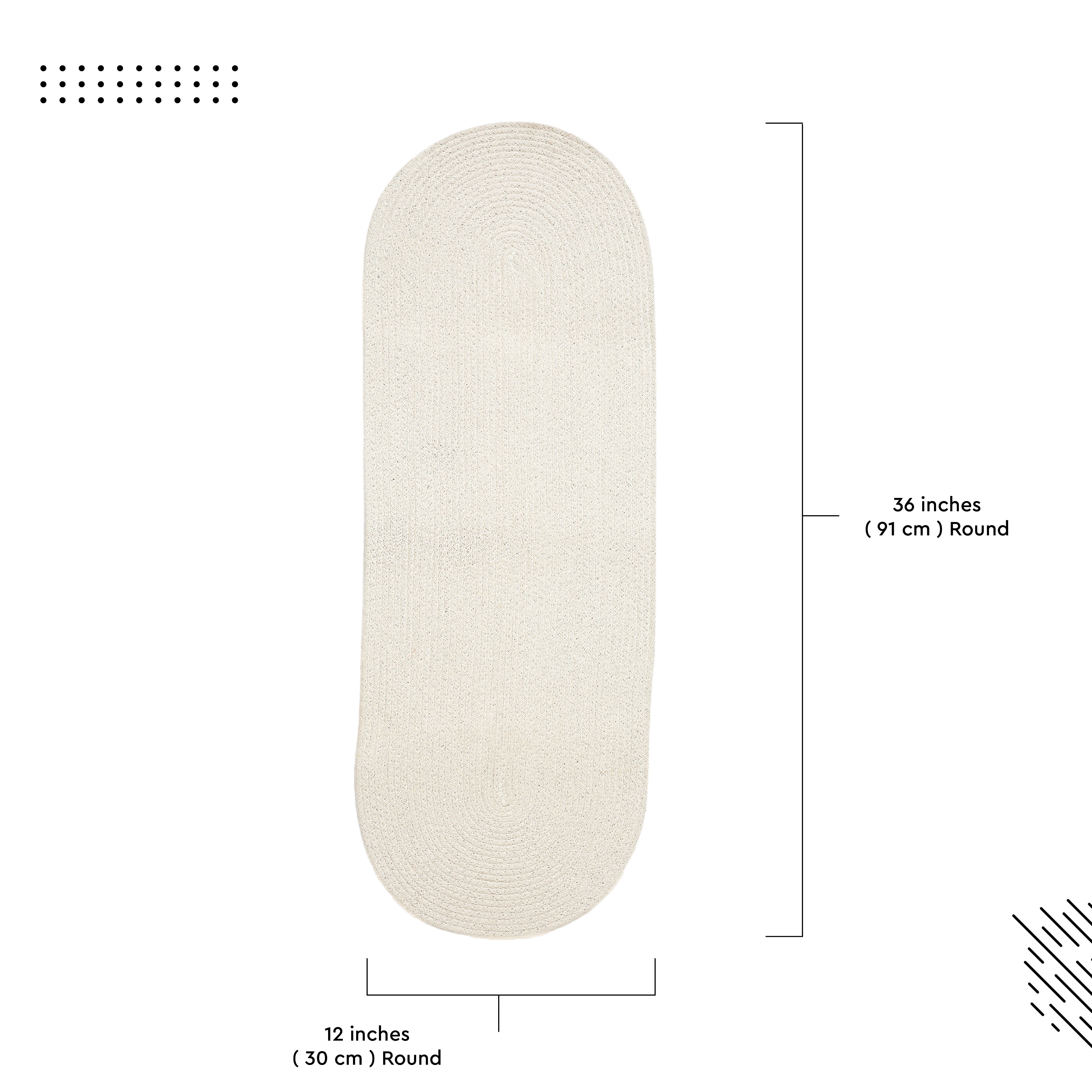 Cotton Off White Table Runner (Pack of 1)