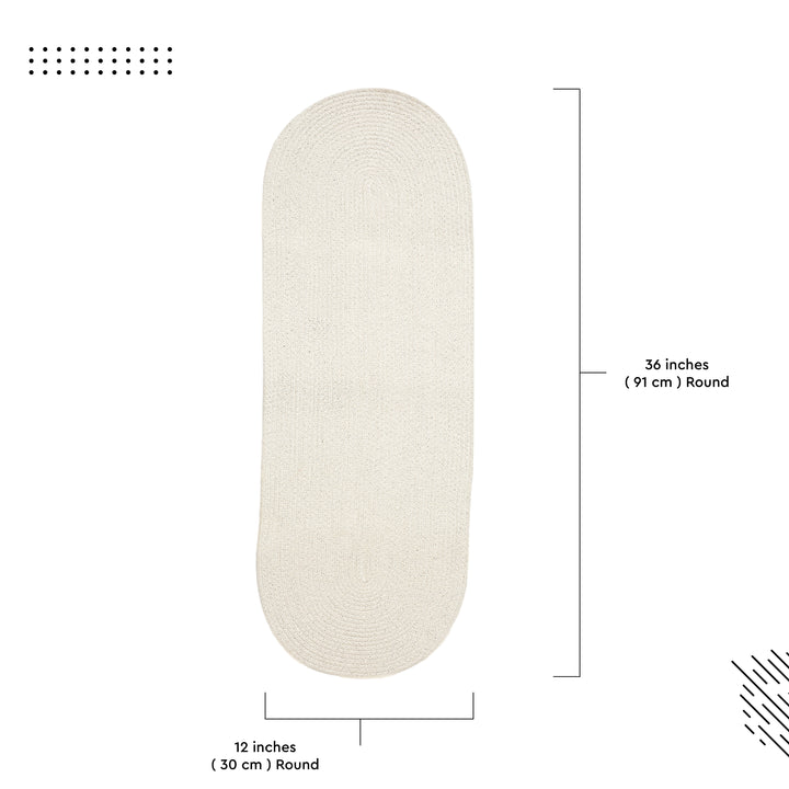 Cotton Off White Table Runner (Pack of 1)