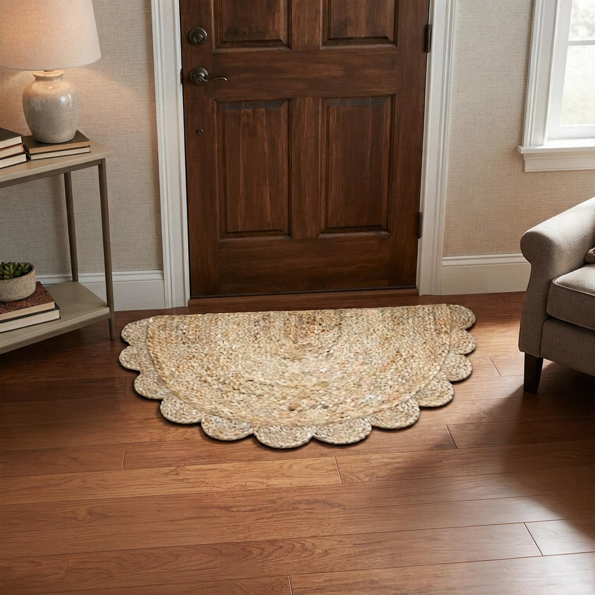 Jute Half Round Natural Door Mat (Pack of 1)