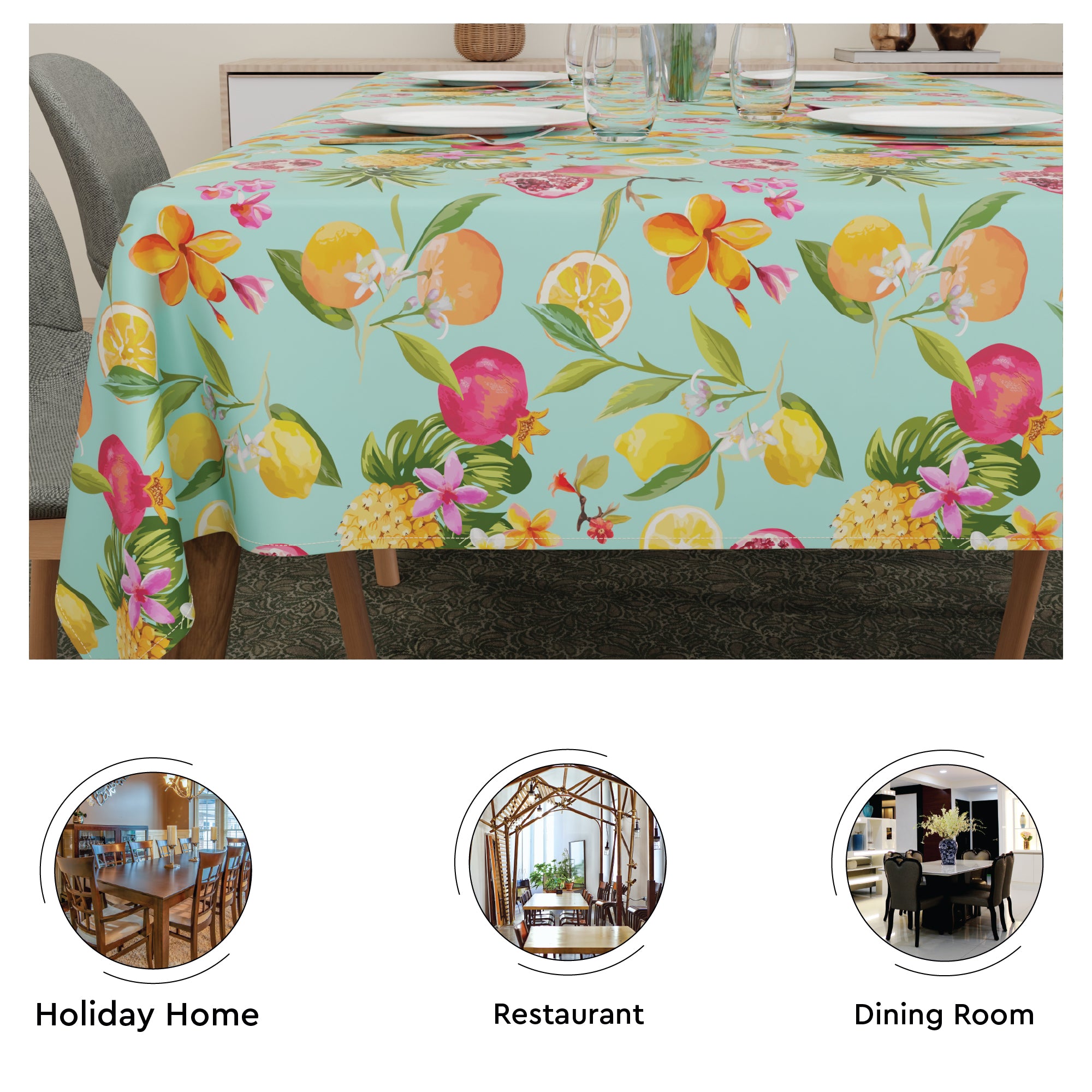 Polyester Pineapple Table Cloth (Pack of 1)