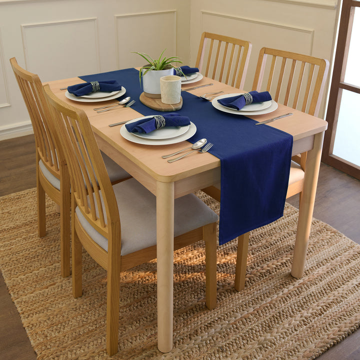Cotton Scotch Blue Table Napkin (Pack of 4)