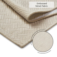 Quilted Velvet Beige Table Runner