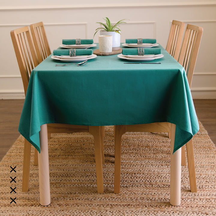 Cotton Emerald Table Cloth (Pack of 1)