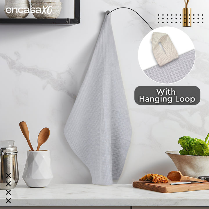 Cotton Light Grey Kitchen Towel (Pack of 4)