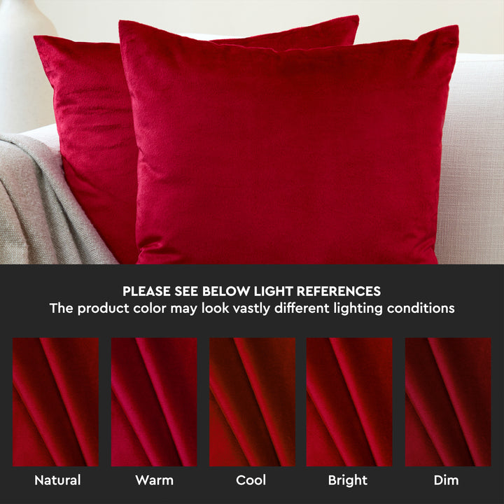 Velvet Red Cushion Cover (Pack of 2)