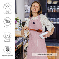 Cotton Ticking Red Apron (Pack of 1)