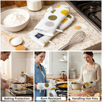 20s Sheeting Yellow Moon Oven Gloves (Pack of 2)