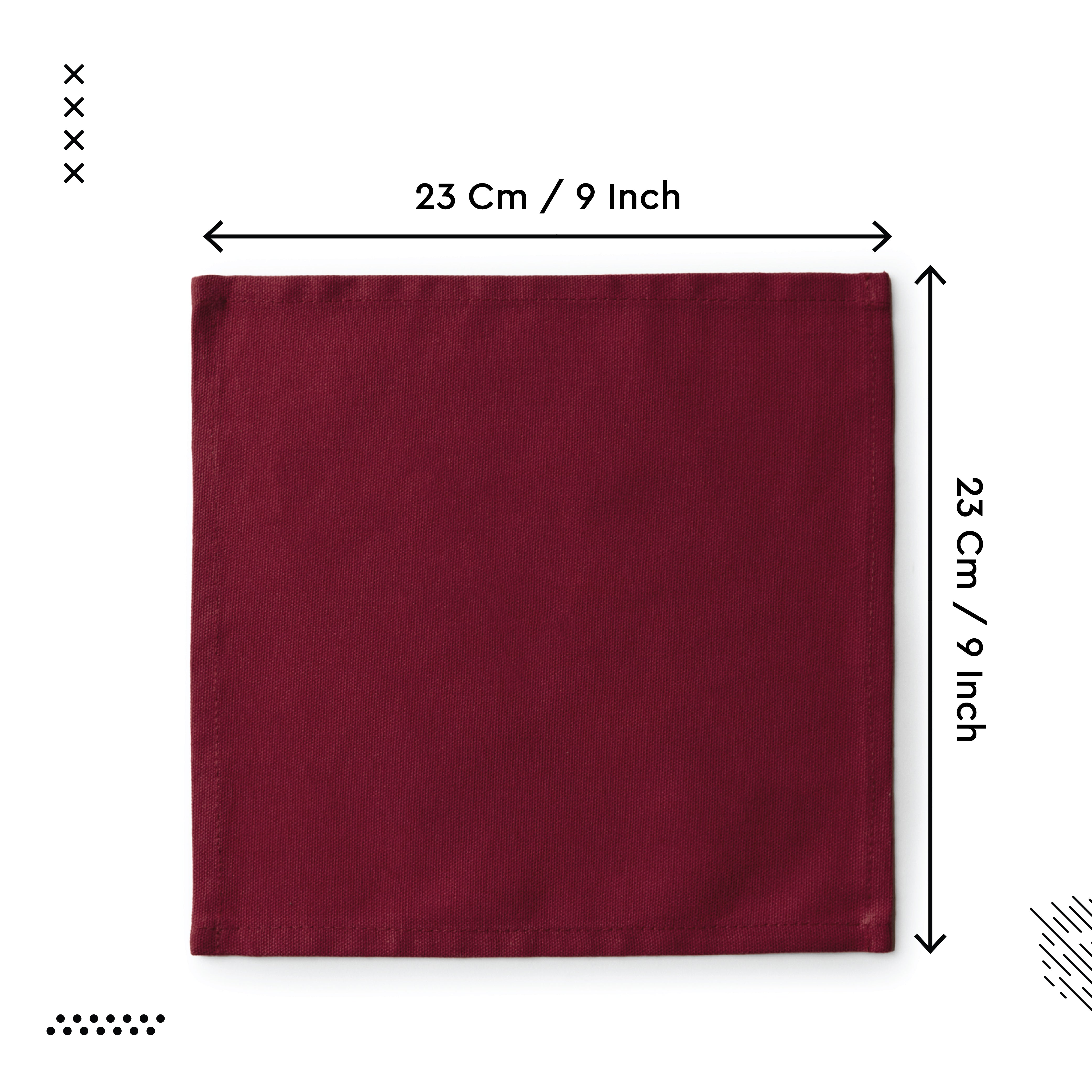 Cotton Rich Maroon Table Napkins (Pack of 12)