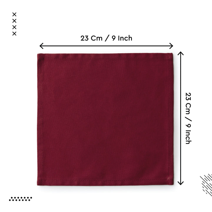 Cotton Rich Maroon Table Napkins (Pack of 12)