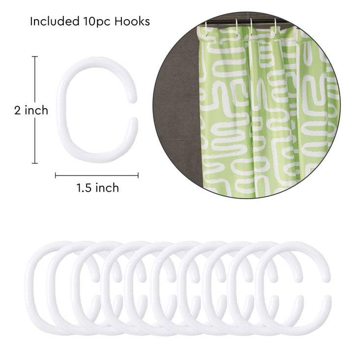 Polyester Boho Maze Sage Shower Curtain (Pack of 1)