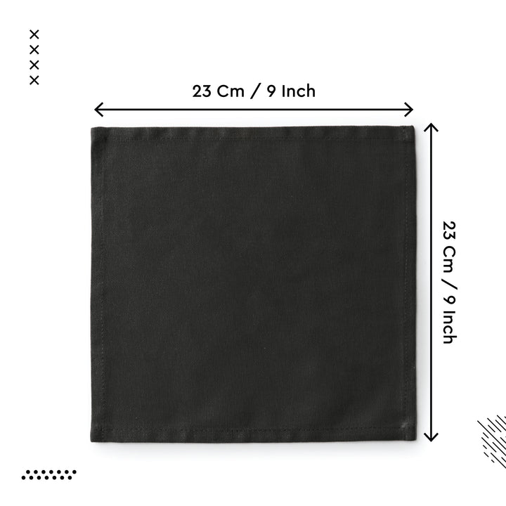 Cotton Charcoal Grey Table Napkins (Pack of 12)