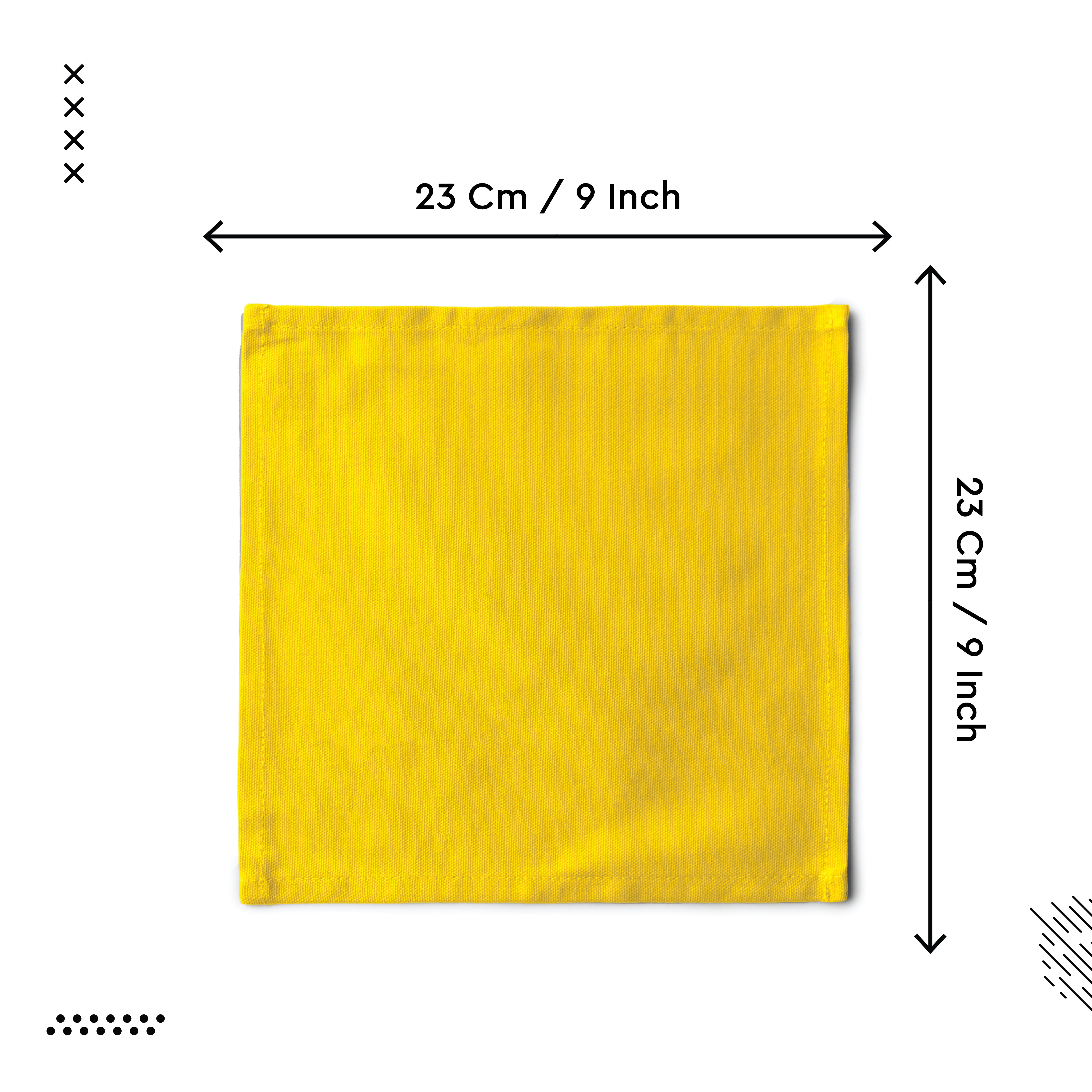 Cotton Sunbeam Yellow Table Napkins (Pack of 12)