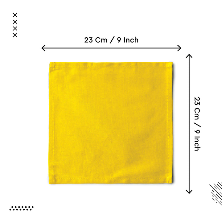 Cotton Sunbeam Yellow Table Napkins (Pack of 12)