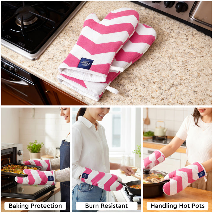 20s Sheeting ZZ Magenta Oven Gloves (Pack of 2)