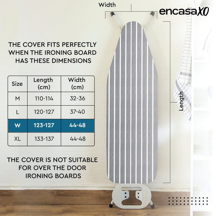Cotton Roma Grey Stripes Ironing Board Cover (Pack of 1)
