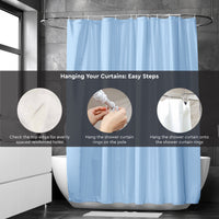 Polyester Blue Shower Curtain (Pack of 1)