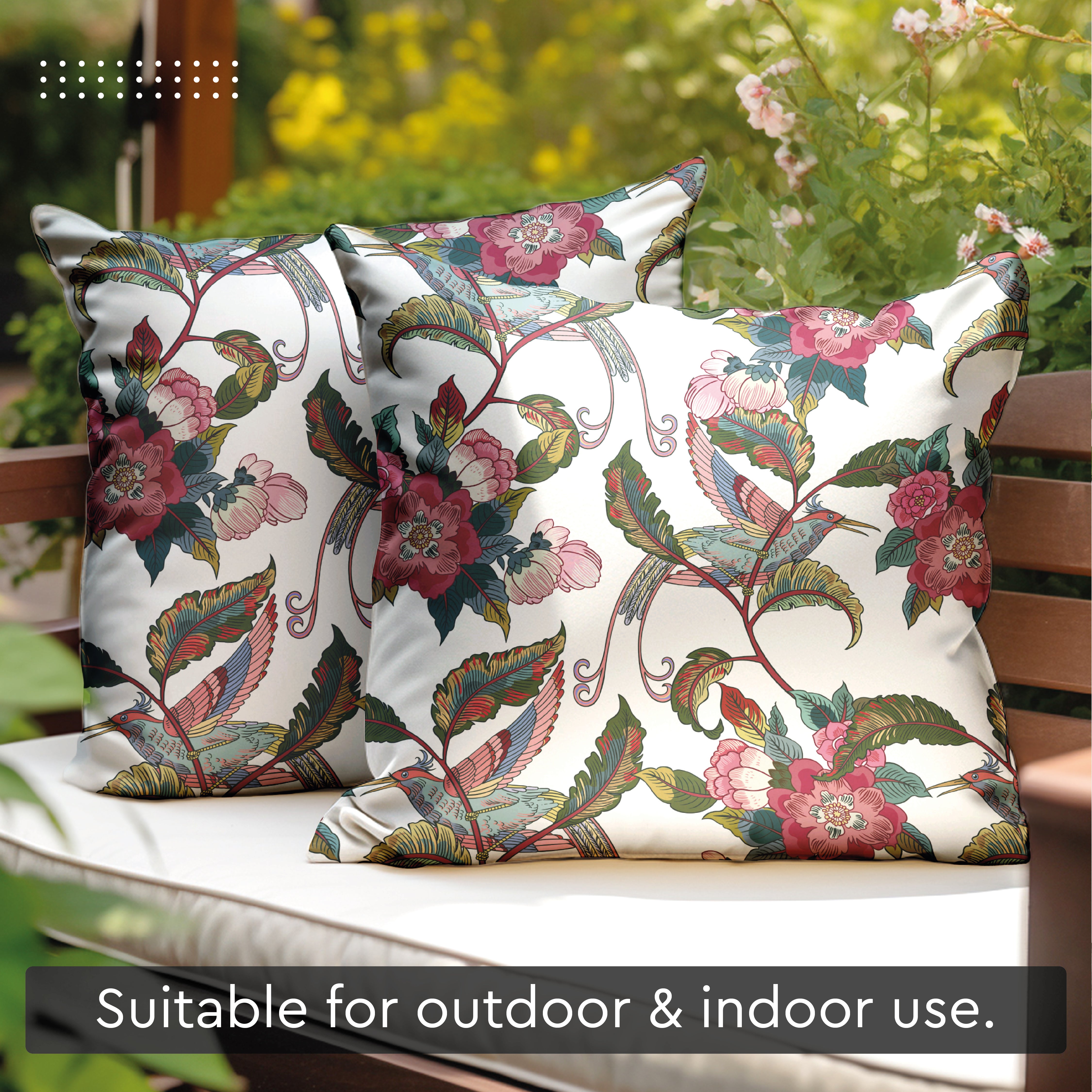 Polyester Chintz Red Cushion Cover (Pack of 2)