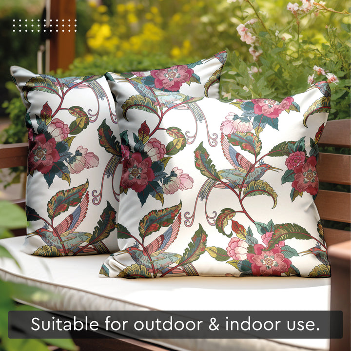 Polyester Chintz Red Cushion Cover (Pack of 2)