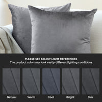 Velvet Grey Cushion Cover (Pack of 2)