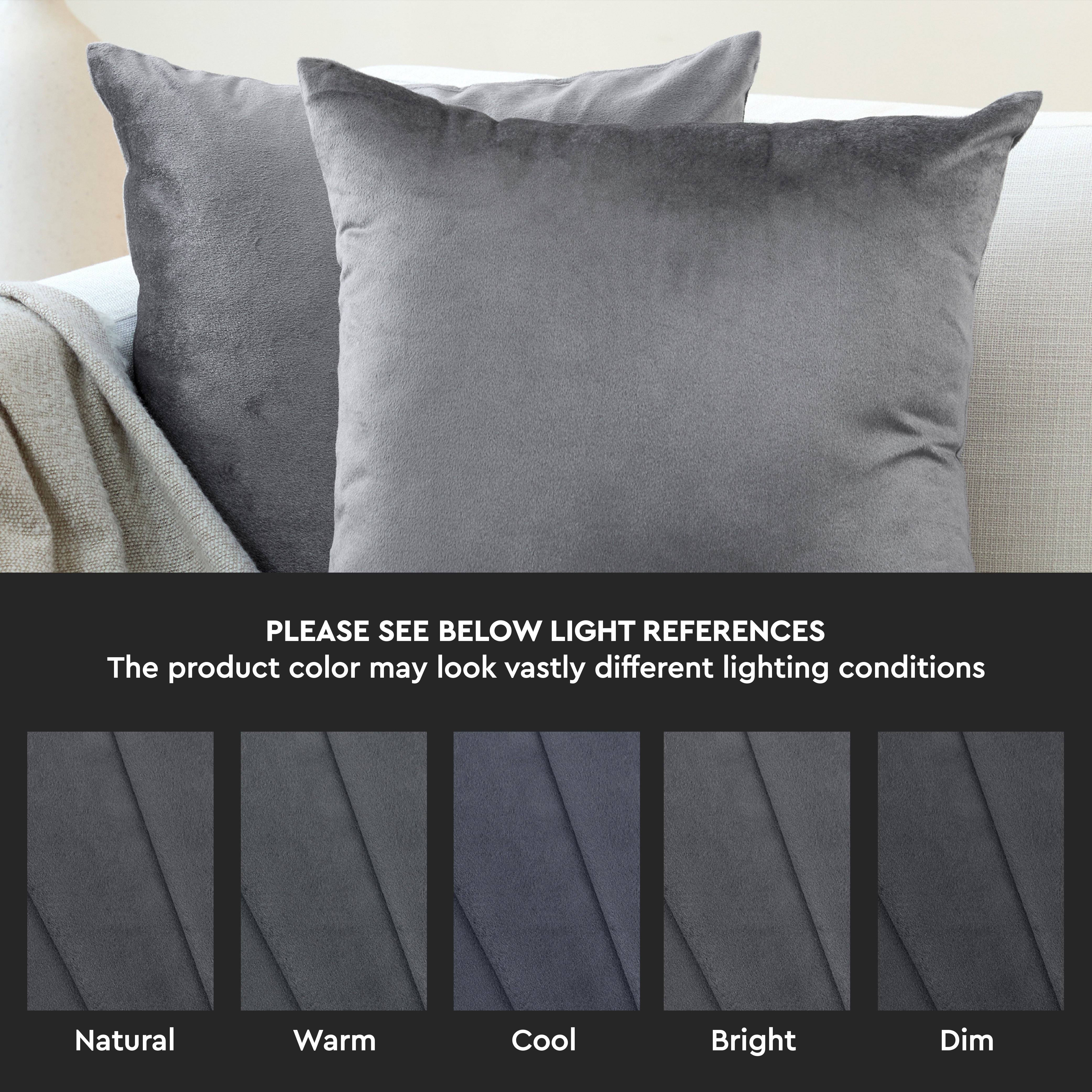 Velvet Grey Cushion Cover (Pack of 2)