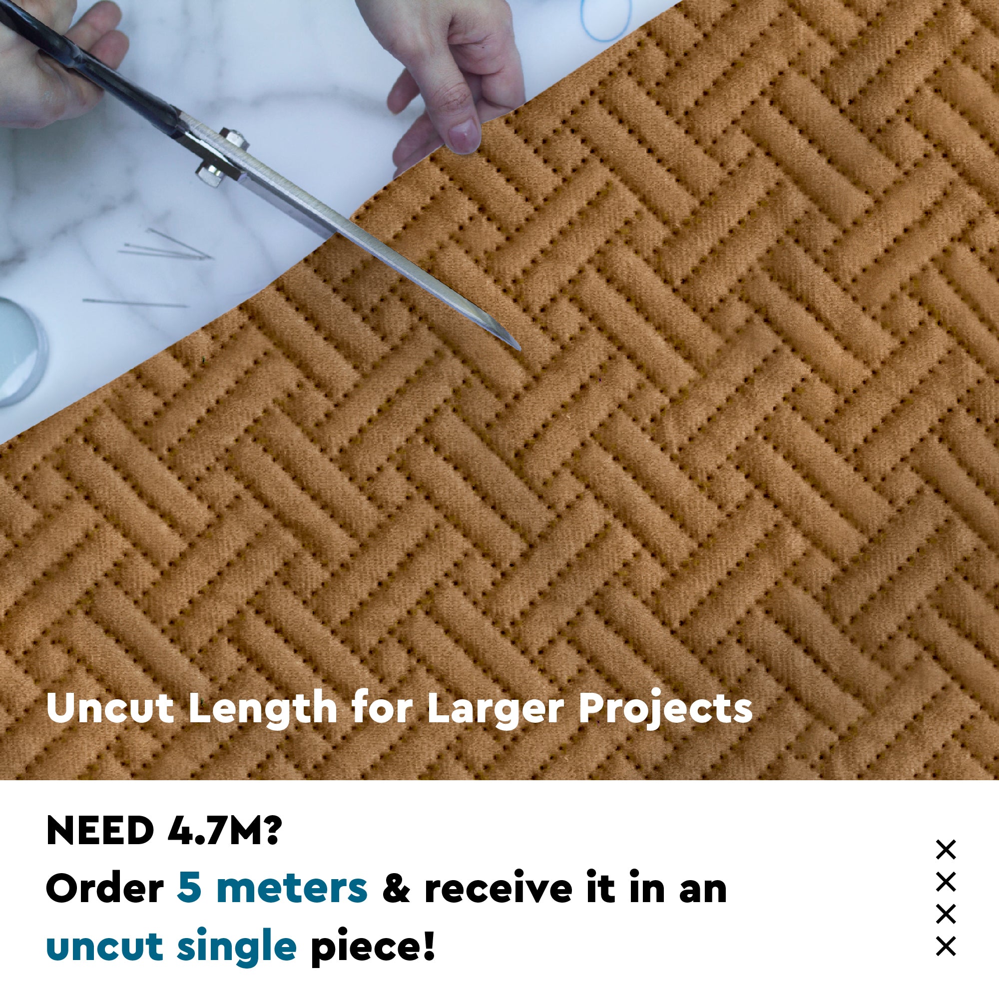 Quilted Velvet Fabric by Meters 54 Inches Wide | 170 GSM | Ideal For Curtain, Cushion, Upholstery, Bags