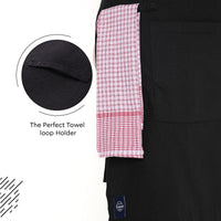 Cotton Full Black Apron (Pack of 1)