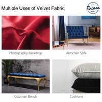 Velvet Solid Dyed Fabric Decorative Soft Smooth Silky Cloth for Sofa, Furnishing, Upholstery, Curtains, Cushions and Craft 100x152 cm