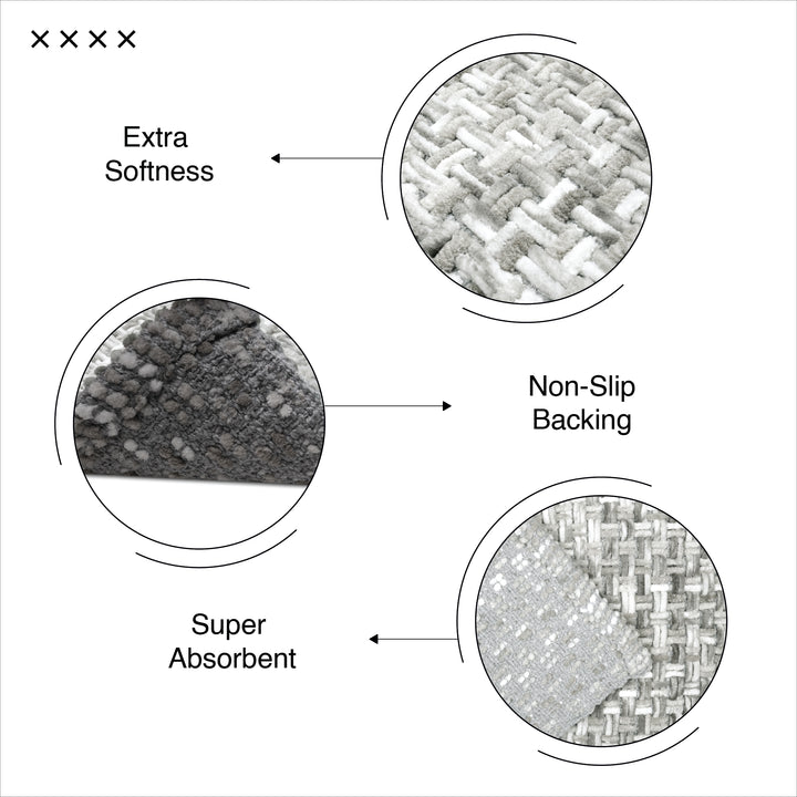 Cotton Grey Bathmat (Pack of 1)