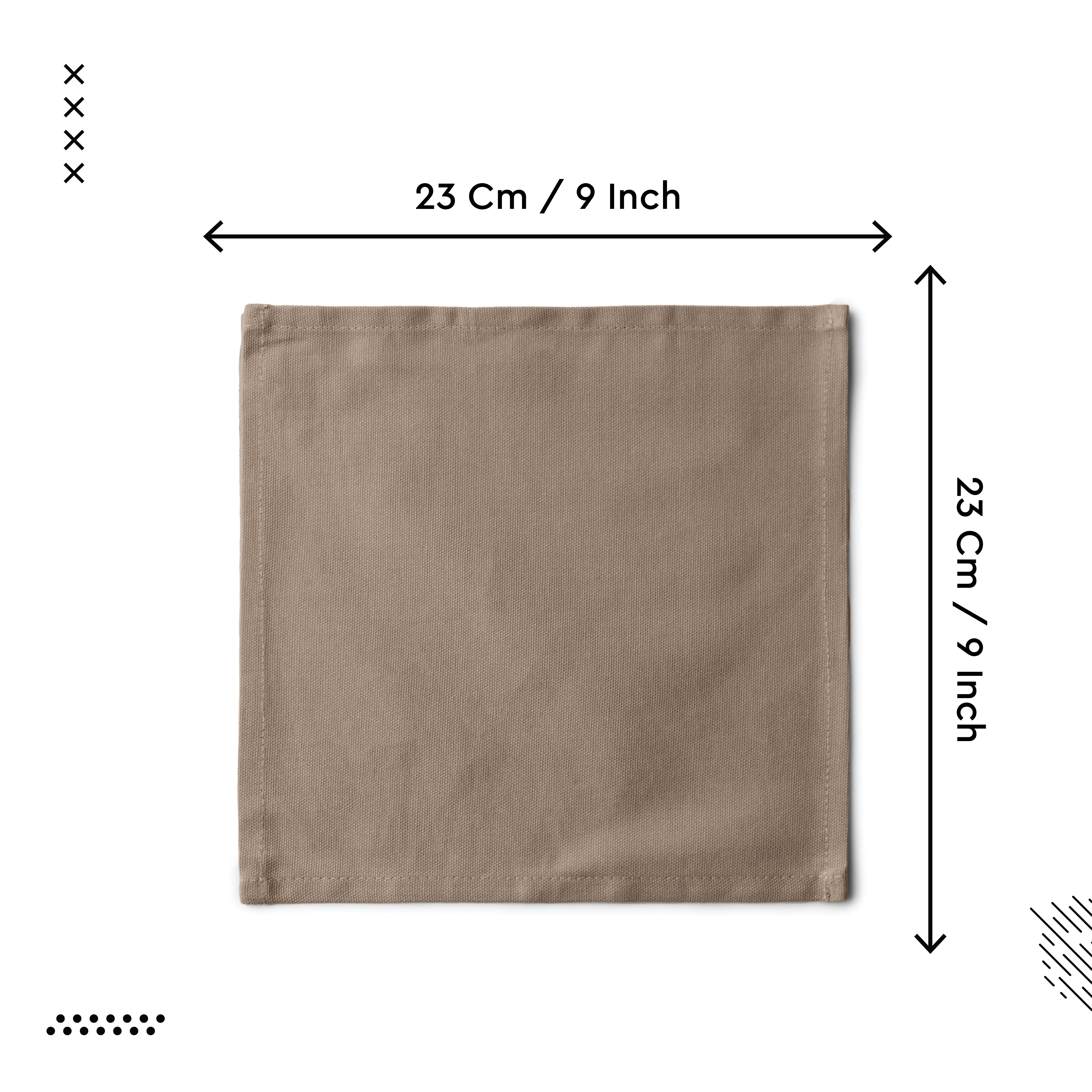 Cotton Taupe Table Napkins (Pack of 12)