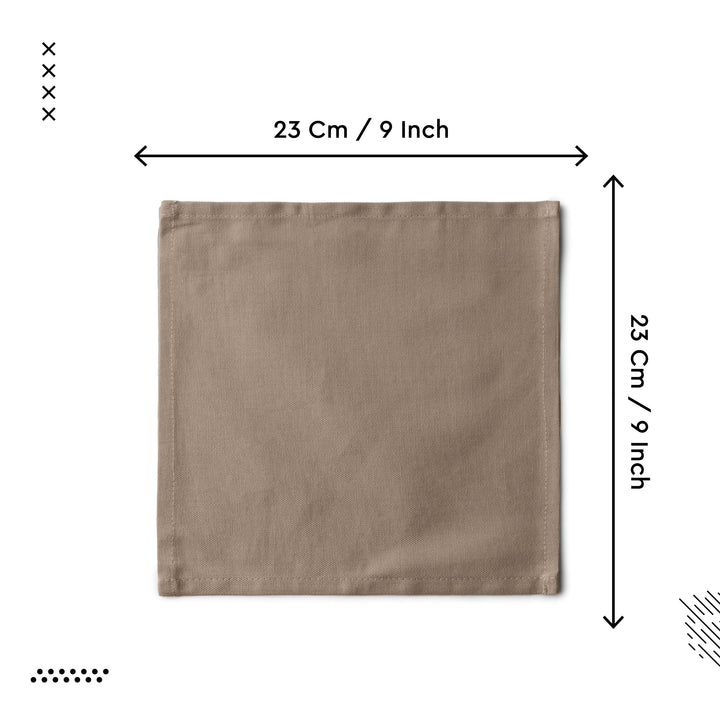 Cotton Taupe Table Napkins (Pack of 12)