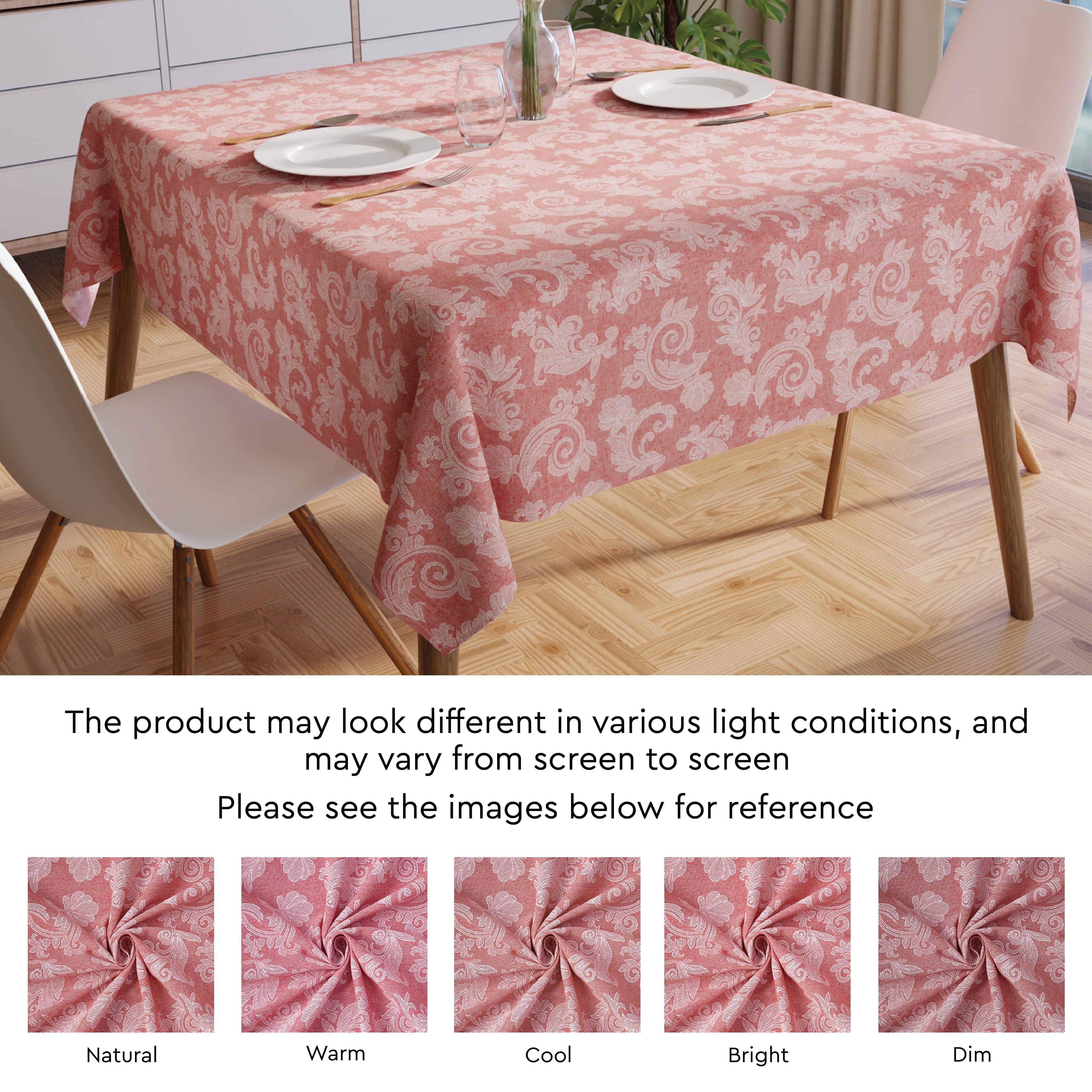 Cotton Red Table Cloth (Pack of 1)