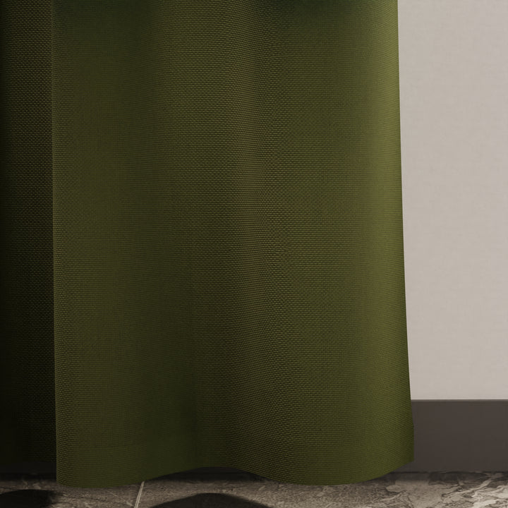 Canvas Leaf Green Curtain (Pack of 1)