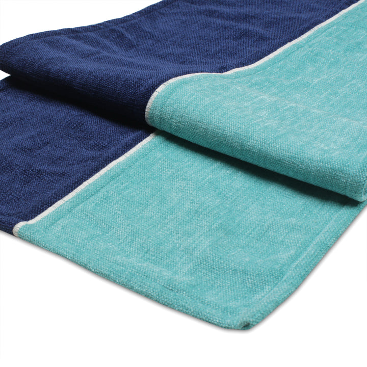 Cotton Turq & Royal Blue Table Runner (Pack of 1)