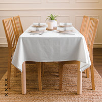 Cotton White Table Cloth (Pack of 1)