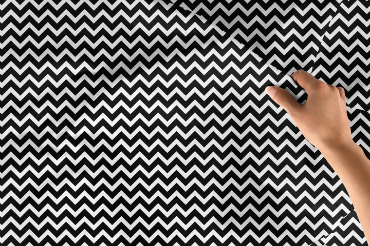 20s Sheeting Black Chevron Fabric (1 Meter)