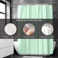 Polyester Mint Shower Curtain (Pack of 1)