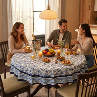 Spun Polyester Indigo Table Cloth (Pack of 1)