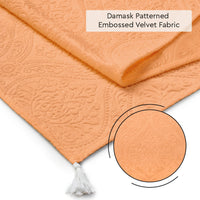 Embossed Velvet Peach Table Runner