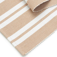 Cotton Franca Beige Stripes Table Runner (Pack of 1)