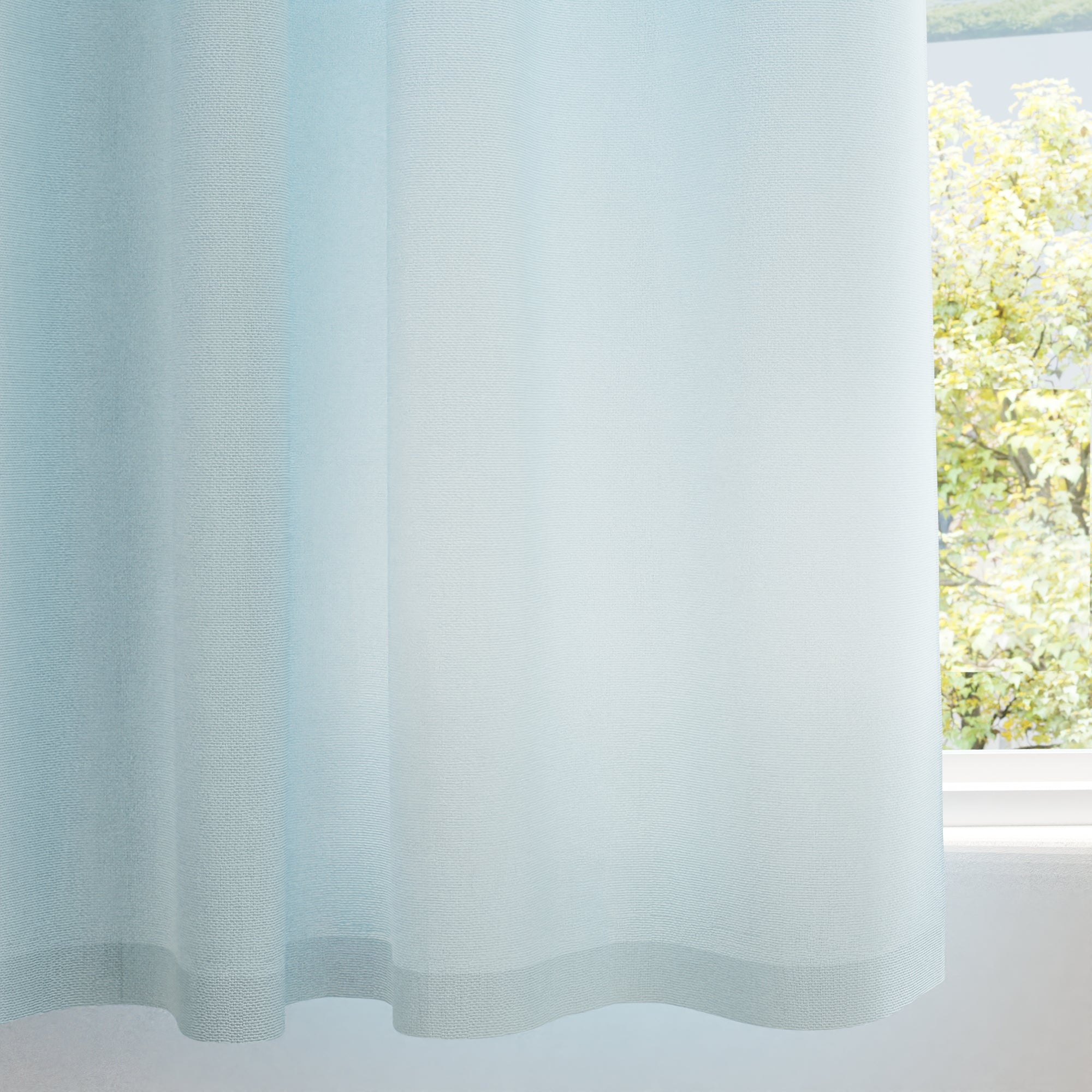 Canvas Ice Blue Curtain (Pack of 1)