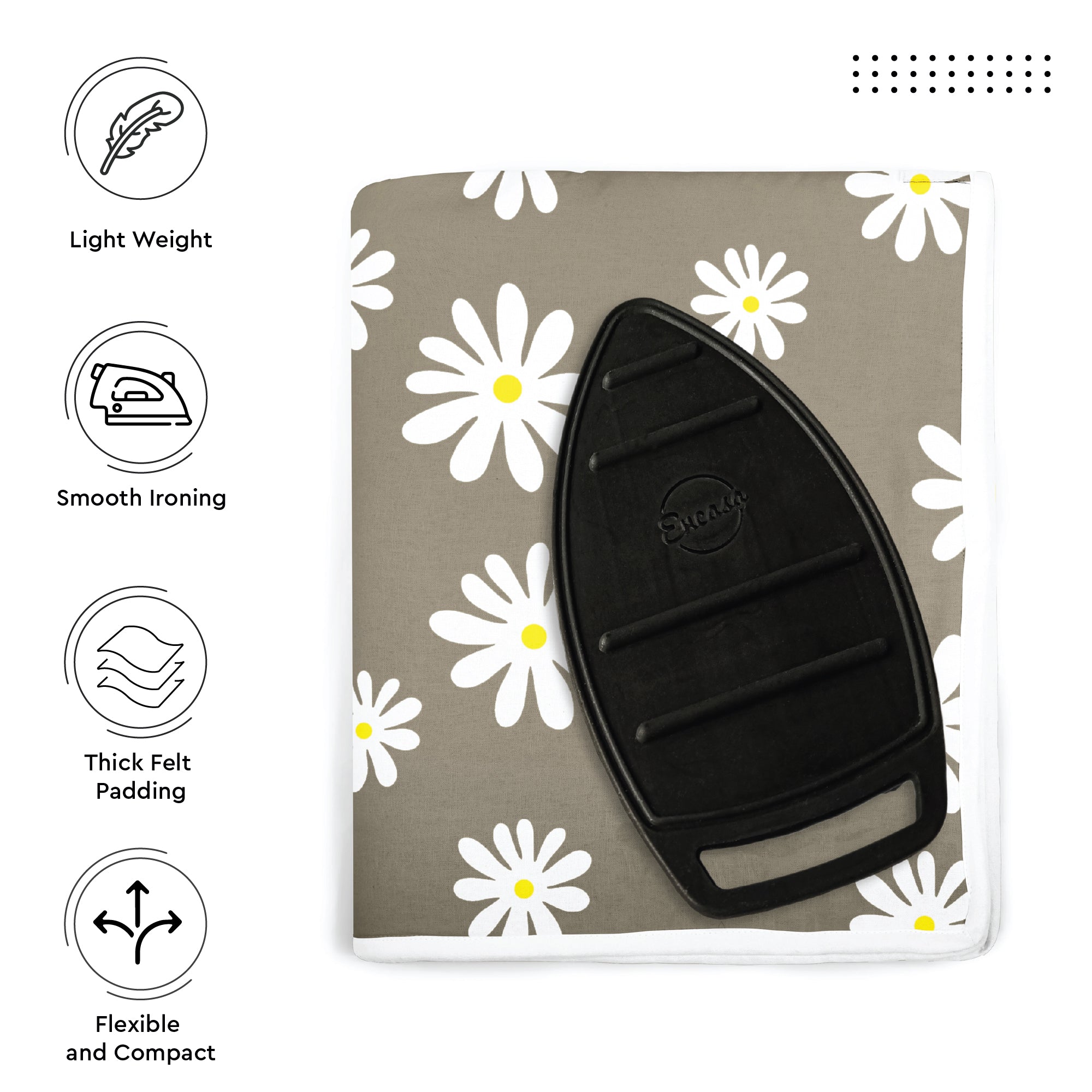 Daisy Grey Ironing Mat (Pack of 1)