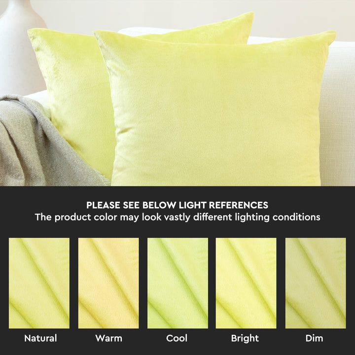 Velvet Pale Lime Cushion Cover