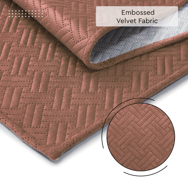 Quilted Velvet Bronze Table Runner