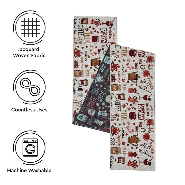 Cotton Espresso Table Runner+Placemat (Pack of 7)