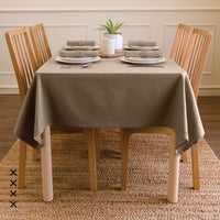 Cotton Taupe Table Cloth (Pack of 1)