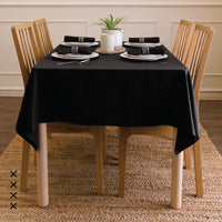 Cotton Jet Black Table Cloth (Pack of 1)